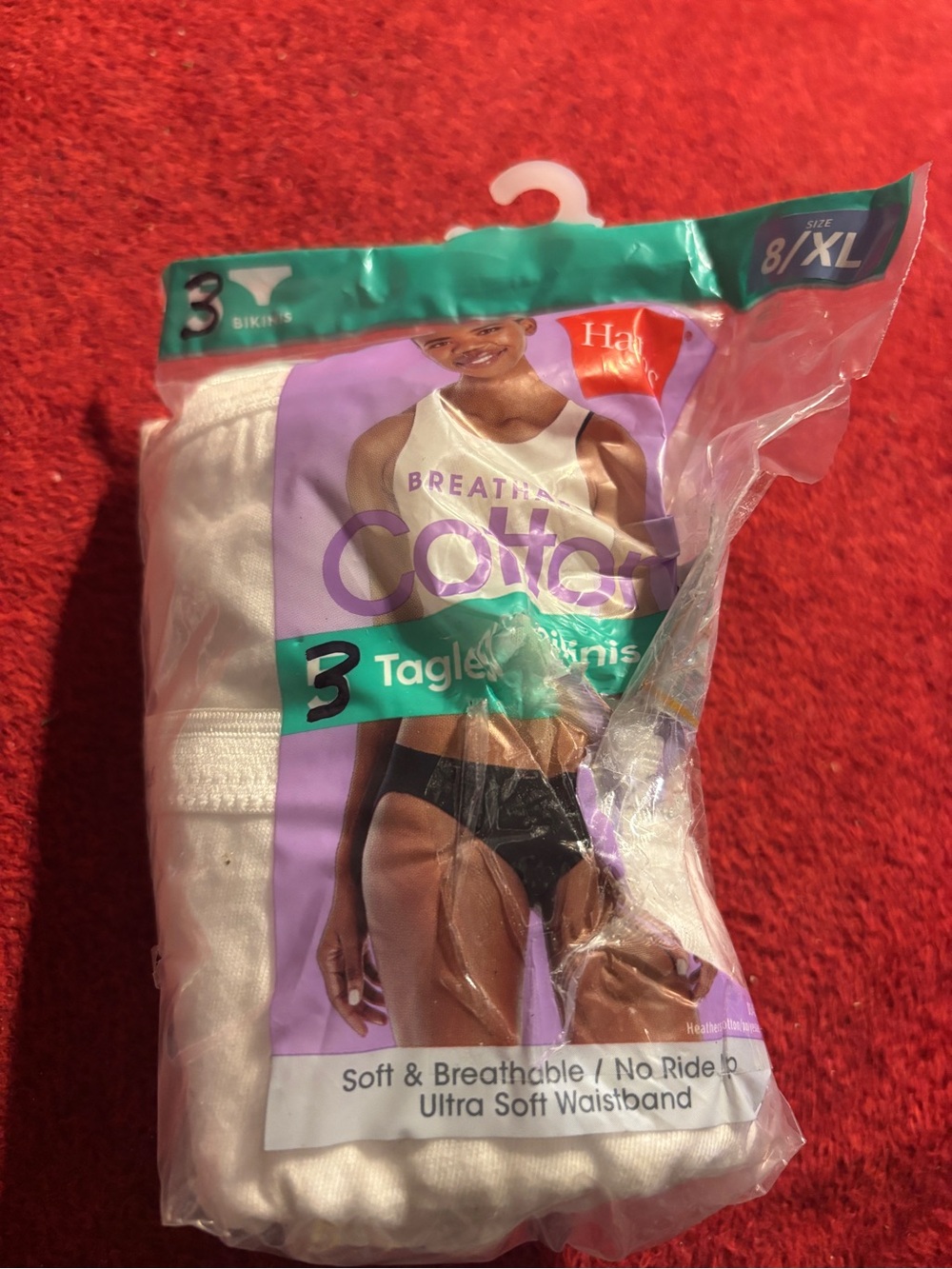 Hanes Women’s White Bikini Briefs - 3 Pack. Size 8/XL new